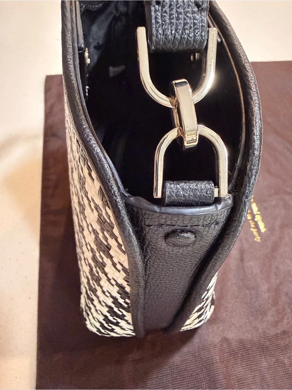 kate spade Black & White Houndstooth Crossbody Bag